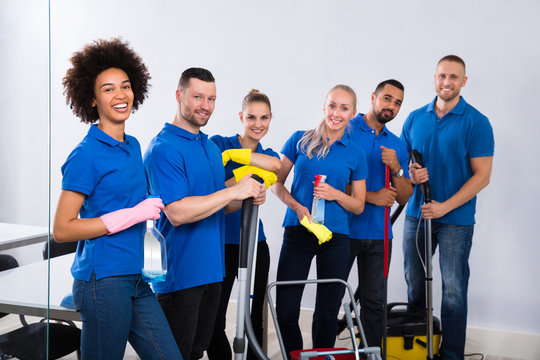 Professional cleaning team